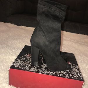 Black Peep Toe Ankle Booties